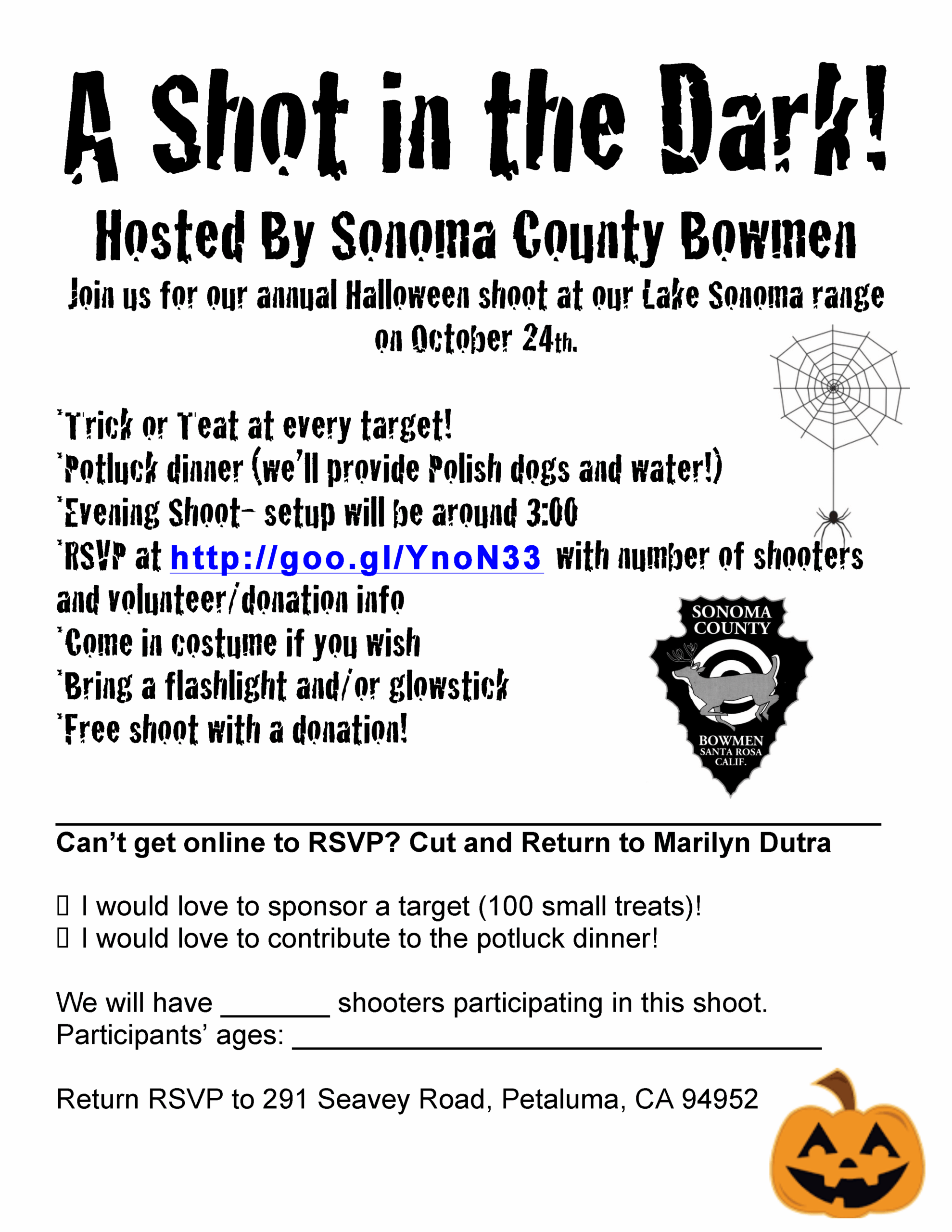 Flyer for a 'A Shot in the Dark' event by Sonoma County.