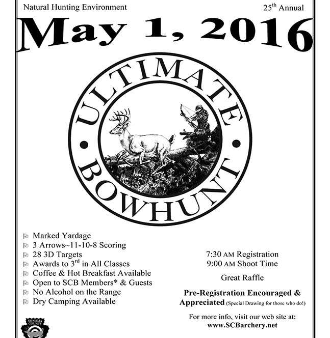 Ultimate Bowhunt event poster, May 1, 2016.