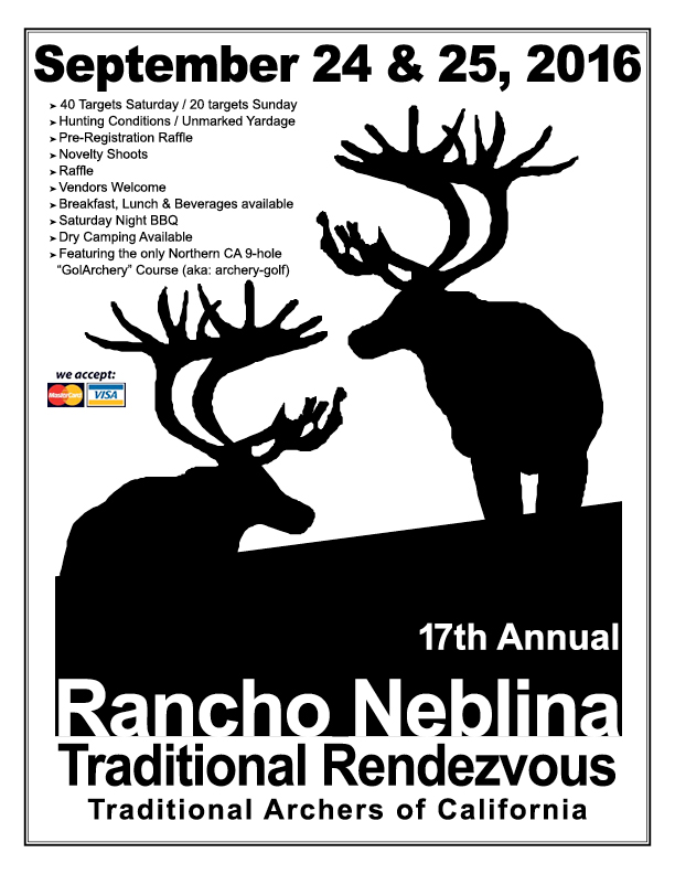 Archery event poster with silhouetted deer.