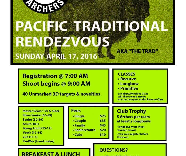 Archery event poster with registration details.