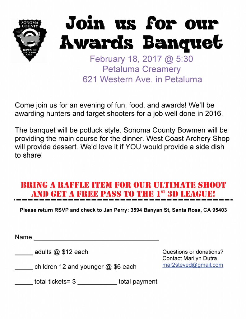 Awards banquet invitation with event details.
