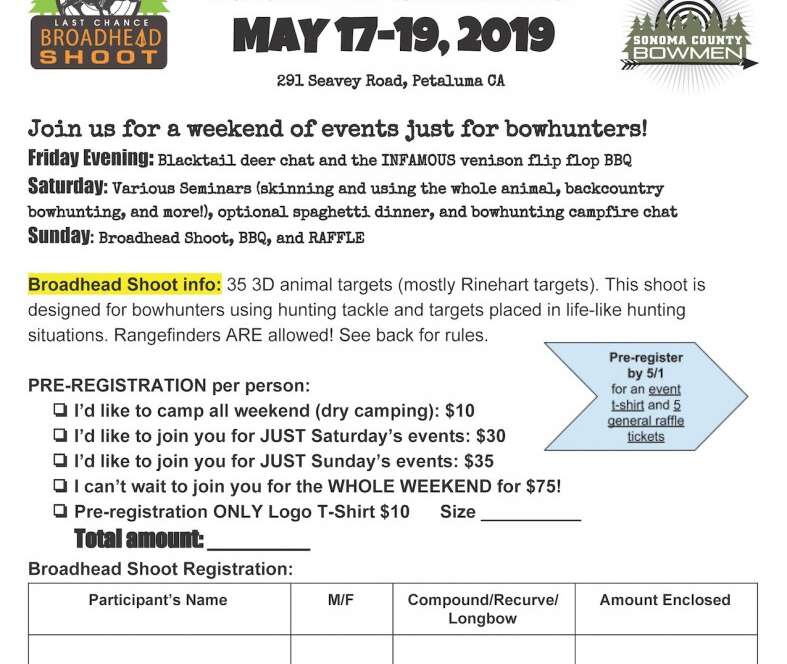 Archery event poster with registration details.